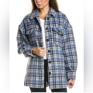 Avec Les Filles Jacket Boyfriend Plaid Shacket Oversized New